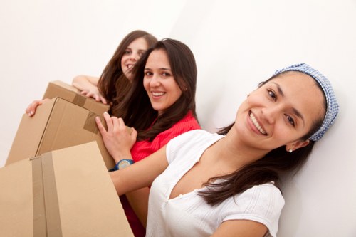 Office relocation planning in Balham with packing materials
