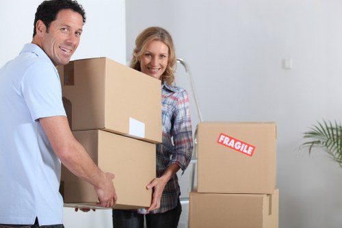 Packed moving boxes and furniture for a Balham house or flat relocation